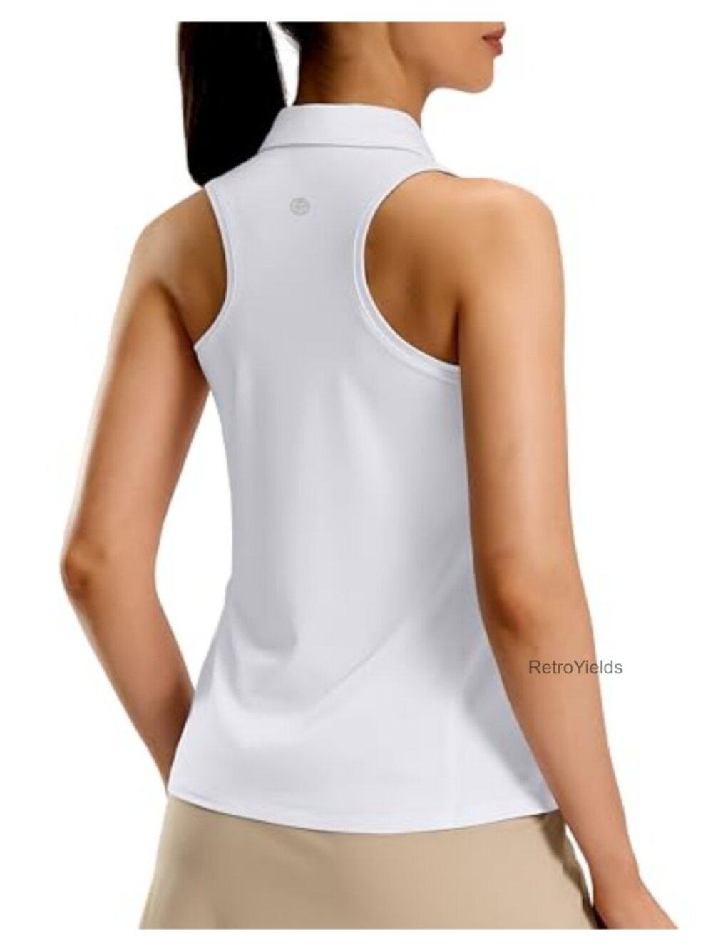Women's Sleeveless Golf Polo Tank Top with Racerback Zip Up